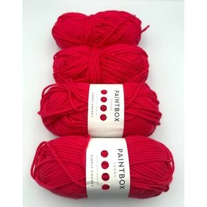 4 Skeins Paintbox Yarns Simply DK  Acrylic Yarn Color 351 Lipstick Pink